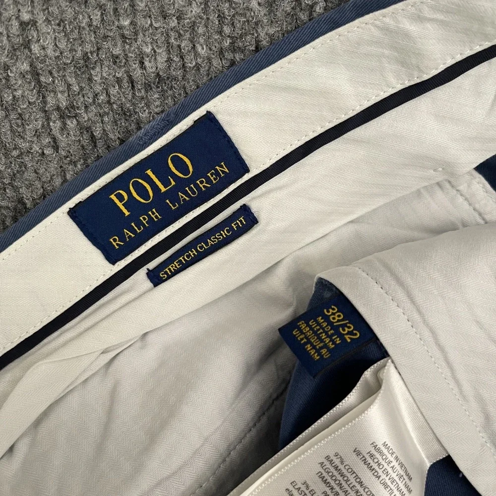 Polo Ralph Lauren Dress Pants Mens Sz 38/32 Stretch Classic Fit Blue